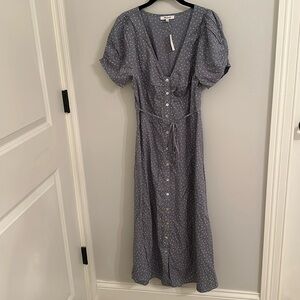 NWT Madewell Polka Dot Midi Dress Size 2